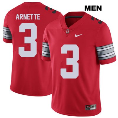 Men's NCAA Ohio State Buckeyes Damon Arnette #3 College Stitched 2018 Spring Game Authentic Nike Red Football Jersey GV20F25NZ